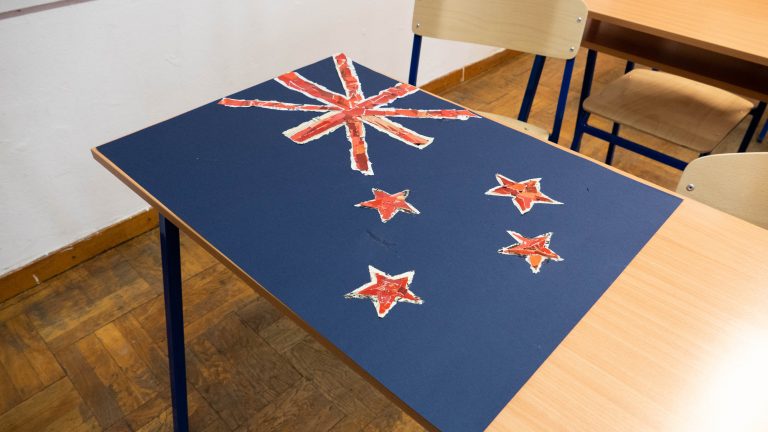 Brightening up our classroom Our students, together with our teacher Ksenija Palameta Radković, decided to brighten up our learning space by making flag collages. Results soon! BŠ, teacher